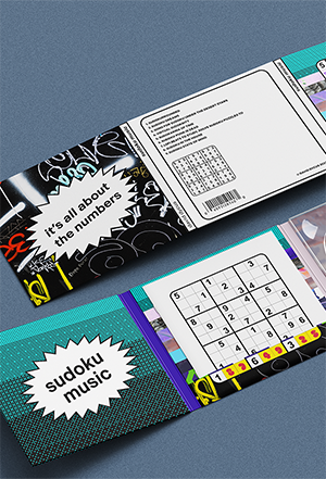 A CD case with art for 'Sudoku Music' by David Dycus