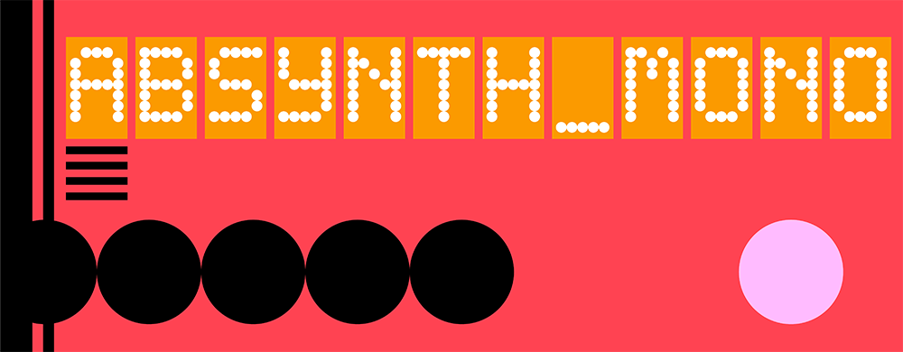 Banner image with geometric decoration, displaying the absynth mono font, with the title 'ABSYNTH_MONO'