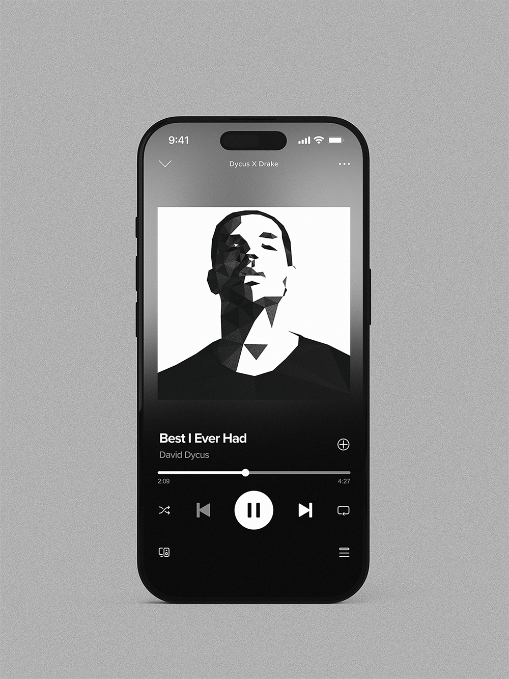 Dycus X Drake album art displayed on a phone's music app