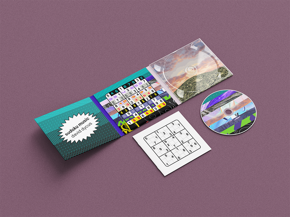 Sudoku Music rendered on digipack cd case, booklet, and disc