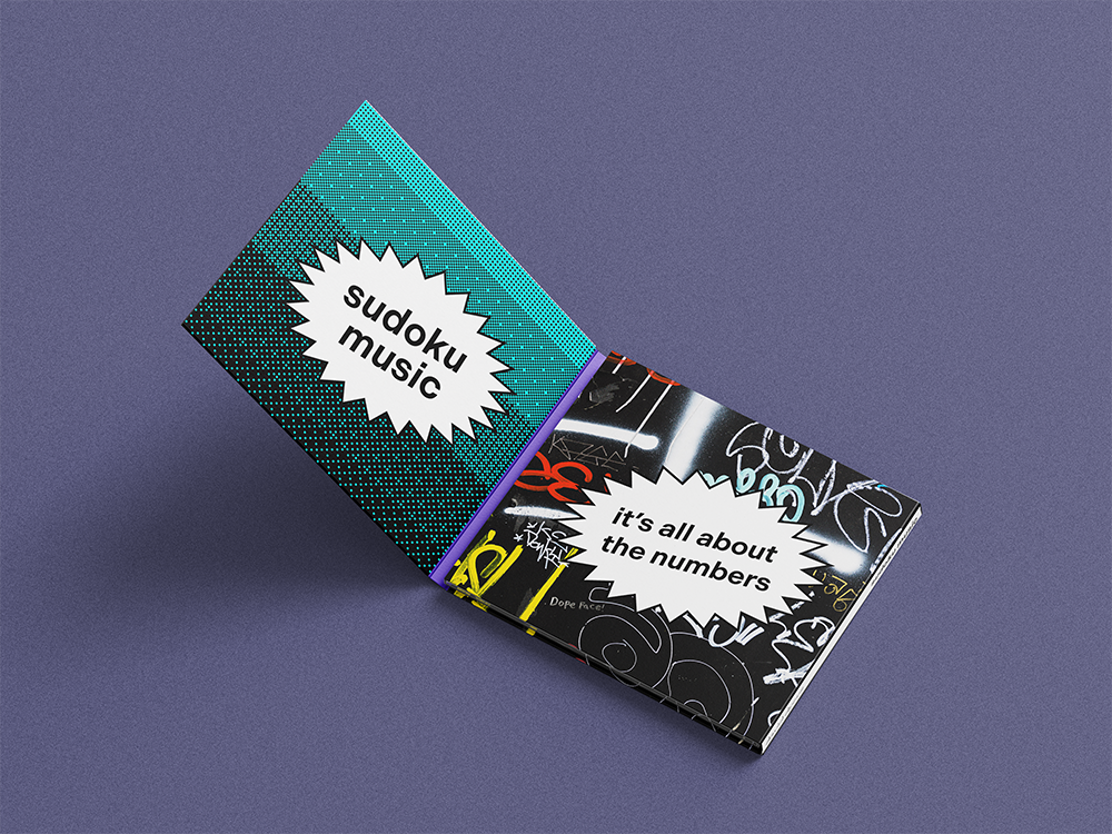Sudoku Music rendered on digipack cd case interior