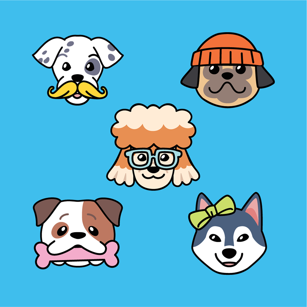 Indawgnito characters with accessories