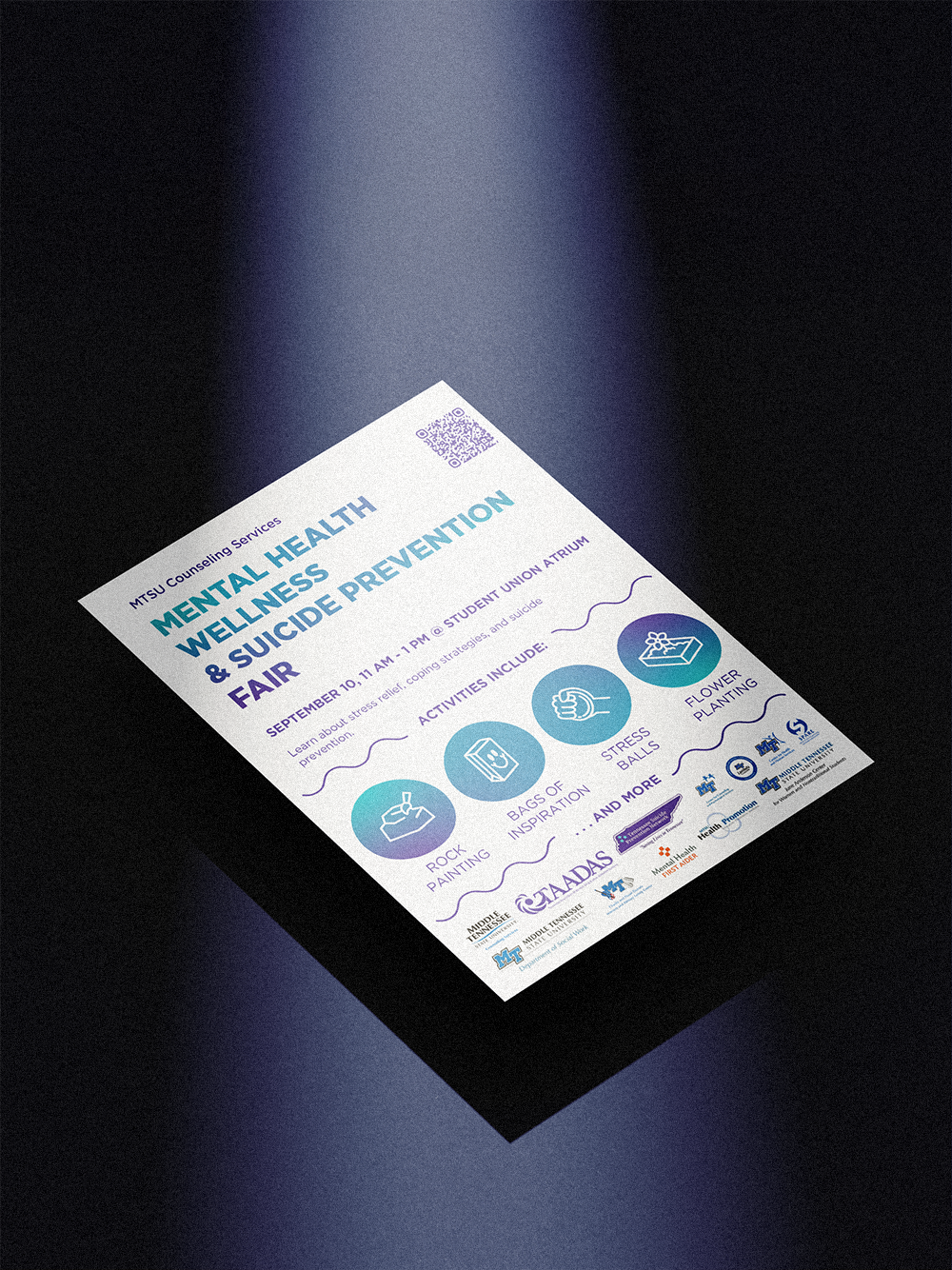 Flyer for MTSU Suicide Prevention Fair